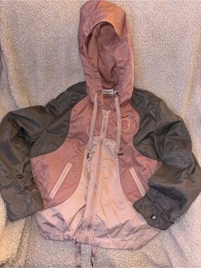 Coach Colorblock Hooded Windbreaker Jacket Pink Gray Women’s Size 10